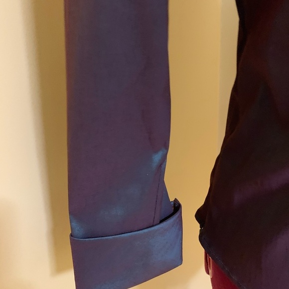 Samuel Dong v neck satin top with fold detail neckline NWT - Picture 8 of 16